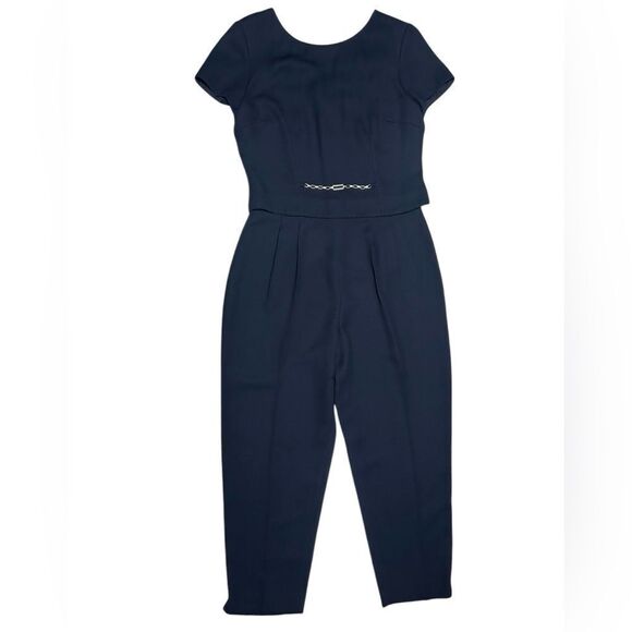 Vintage Navy Jumpsuit Dark Blue One Piece Liz Claiborne Dresses - Picture 1 of 9